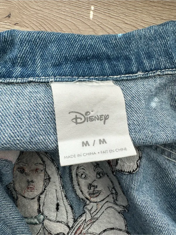 Disney Princesses Denim Jacket Embroidered Graphic Back Women’s Size Medium - Image 4