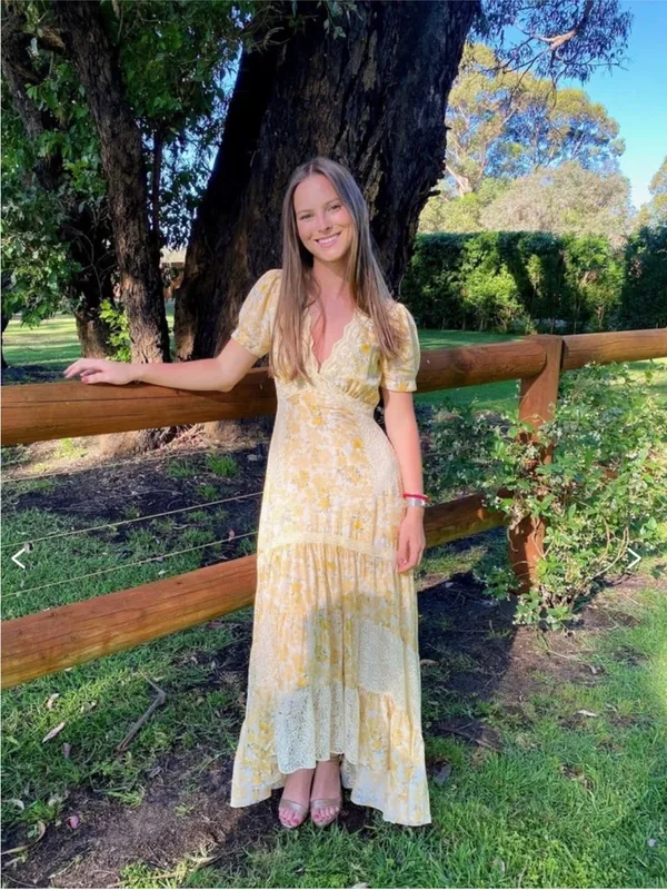 LoveShackFancy Tink Silk Lemon Daydream Maxi Dress - Image 5