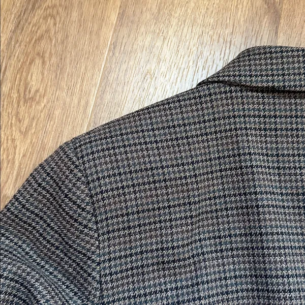 H&M Brown, Black, Tan,‎ Gray Houndstooth Oversized Blazr - Image 9