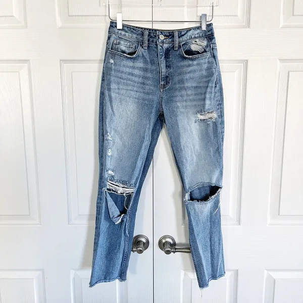Vervet by Flying Monkey Let You Down High Rise Slim Straight Distressed Jeans - Image 3