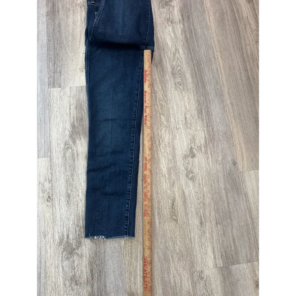 Madewell‎ The Perfect Vintage Jean Dark Wash Raw Hem High Rise Straight Size 27 - Image 9