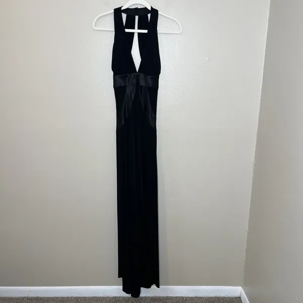 Women's Y2K‎ Black Dress Satin Long Withcy Vampy Whimsigoth Goth Event Wedding S - Image 2
