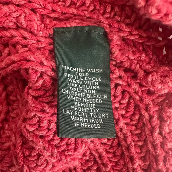 Lauren Jeans Co. Ralph Lauren Red Pink Knit Sweater Long Sleeve Womens‎ Large - Image 7