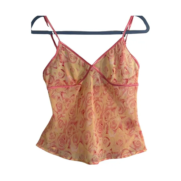 Romance Loungwear Womens M Pink Floral Pant Camisole Robe Sheer Romantic Love - Image 3