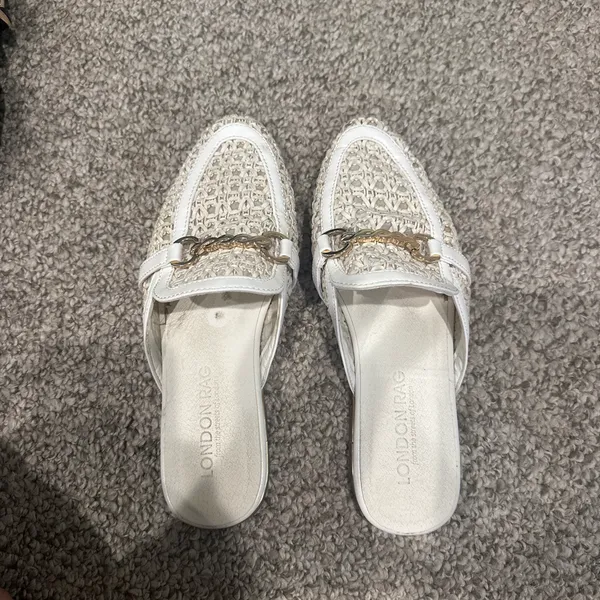 London Fog White Mules - Image 2