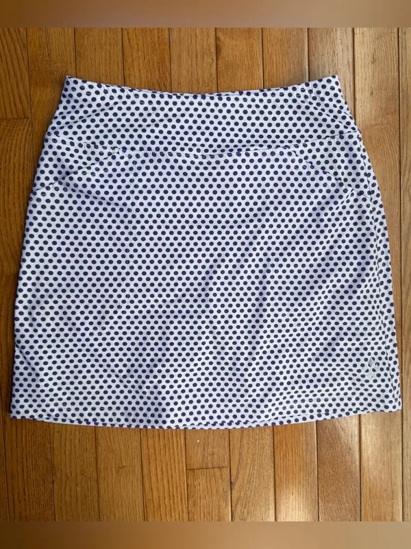 Jofit Golf Tennis Skort White Purple Polka Dot Pockets Built-In Shorts XS - Image 7