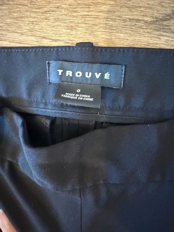 Trouvé Black Crepe Elastic Ankle Zip Jogger Dress Pants Size 0 - Image 2