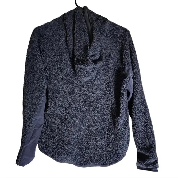 Nike Navy Blue Sherpa Pull over Hoodie, Size Small - Image 2