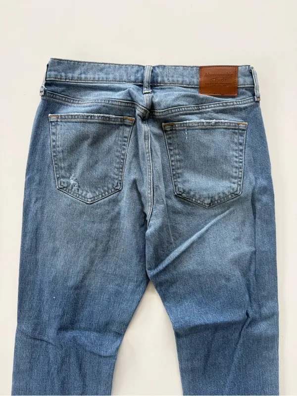 Abercrombie & Fitch RELAXED TAPER STRETCH Distressed Jeans size 30x30 - Image 5