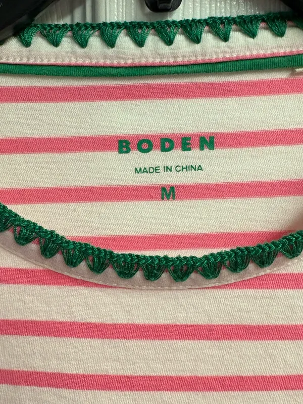 Boden 100% Cotton Striped Blanket Pocket Tee Shirt Size Medium - Image 3