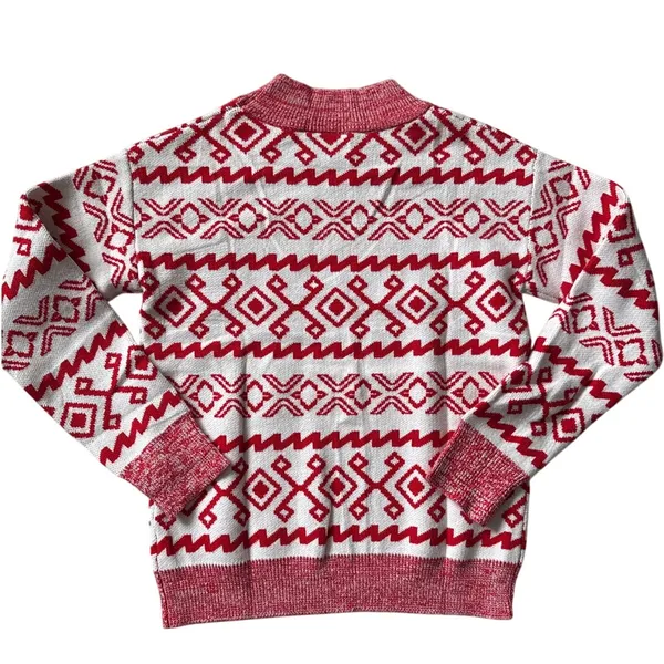 A New Day Apres Crew Neck Graphic Pullover Sweater Red Size Medium - Image 7