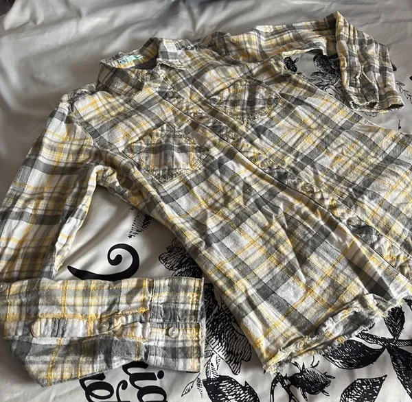 Maurices yellow plaid button-up shirt - Image 4