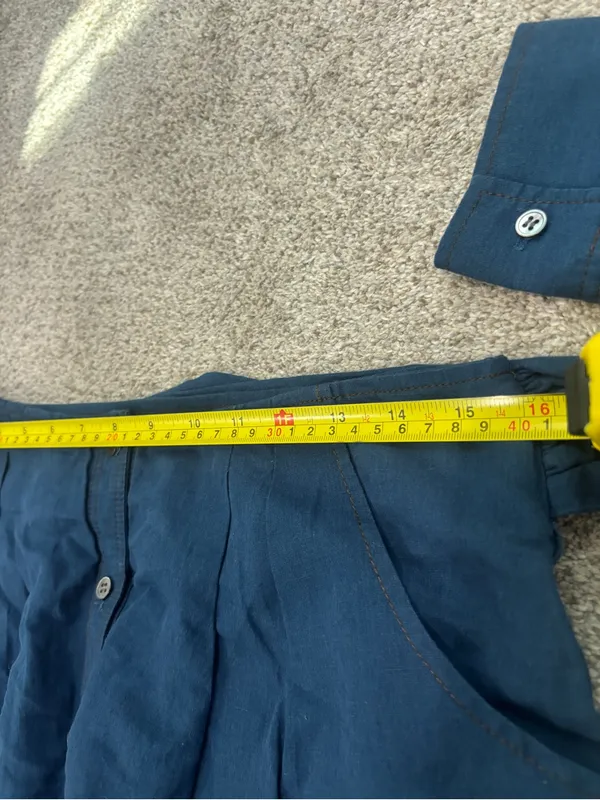 Theory Neini Chambray Mini Skirt Sz 6 Linen Blend Skirt with Mock Sleeve Belt - Image 3