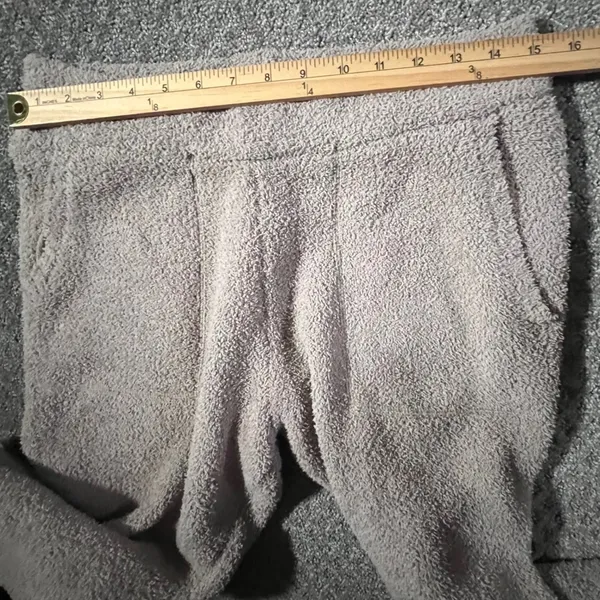 UGG Fleece Jogger Pants Women‎ Medium Beige Textured Knit Lounge Pockets - Image 6