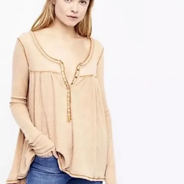 Free People Kai Thermal Henley Top XS - Image 2