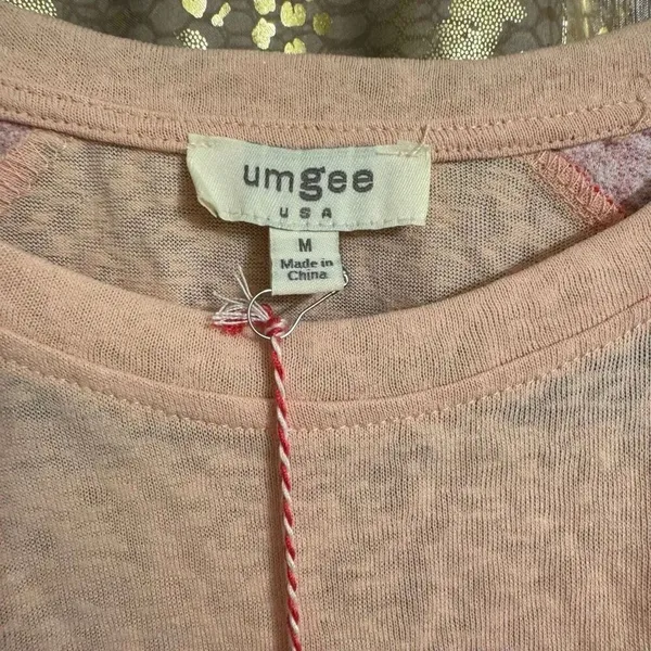 Umgee Pink Spring Blouson Long Sleeve Linen Blend Blouse M NWT - Image 4