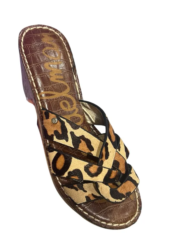 Sam Edelman Leopard Print Cork Wedge Sandals US 7 - Image 3