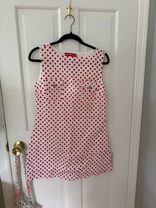 Red Polka Dot Mini Dress many many clothes Size L - Image 4