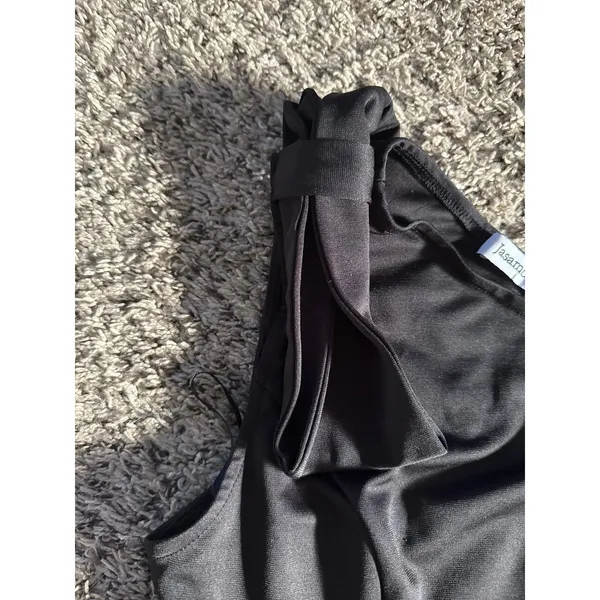 Jasambac Women's Black One Shoulder A Line‎ Dress Size Large - Image 5