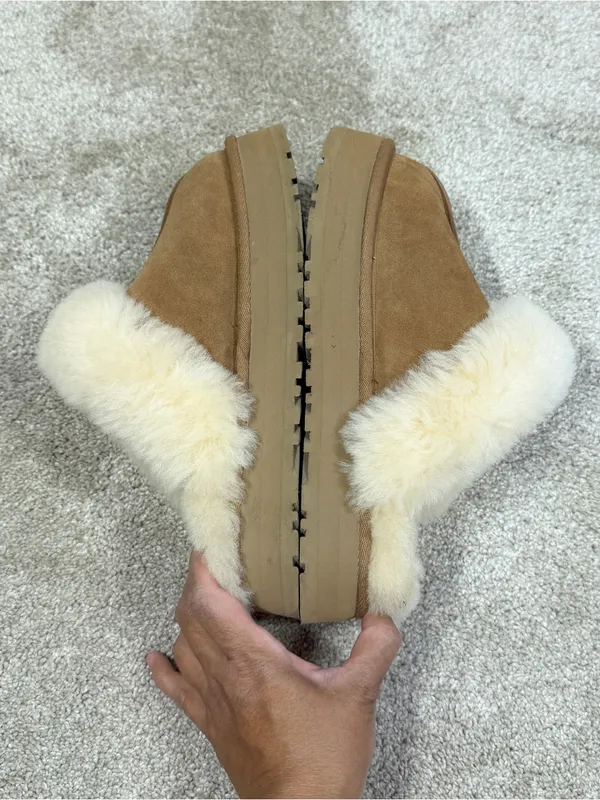 UGG Women’s Disquette Slippers Shoes Suede Sheepskin in Chestnut 7 - Image 6