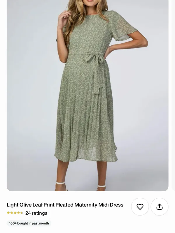 Papaya Olive Green Floral Maxi Dress with Self-Tie Belt - Image 3