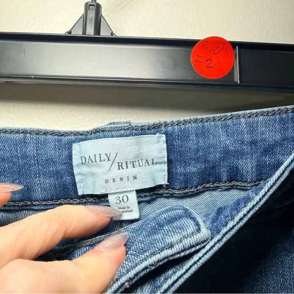 Daily Ritual Blue Jean Shorts Size 30 with 2” inseam - Image 2