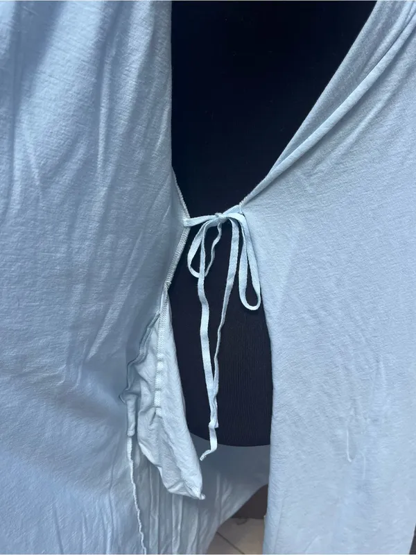 Skin Organic x Andreea Ali Ice Blue Double Layer Pima Cotton Robe Size 1/Small - Image 6