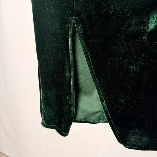Lulus Hey Baby Velvet Strapless‎ Midi Dress in Emerald Green Size Medium - Image 4