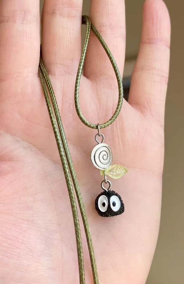 Handmade Kawaii fairy cottage style swirl soot necklace 🍃🌀🌳 - Image 6