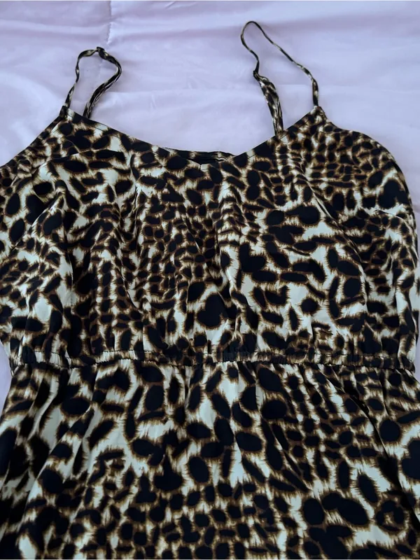 Twelfth Street by Cynthia Vincent 100% silk Leopard Print Maxi Dress, size SP - Image 5