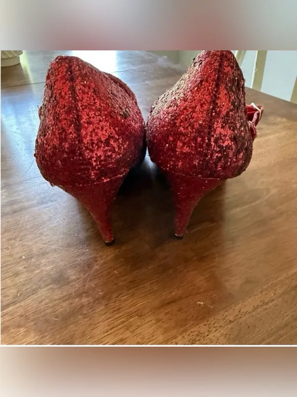 Ruby Red Heels Mary Jane Size 10 Glitter Dorothy Costume Shoes - Image 3