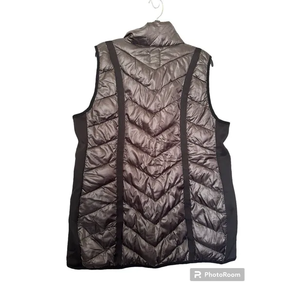 Luxe Essentials Denim‎ (LED) black puffer vest size L - Image 2