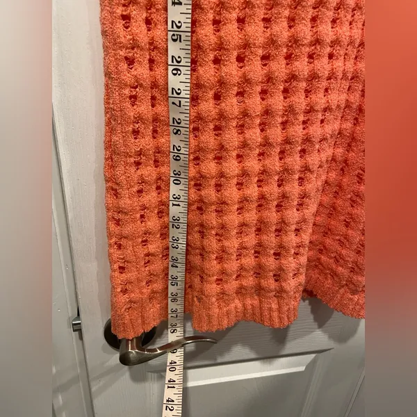NWT Uncharted Threads Size L Coral Stretchy Knit Crochet Terry Cover Up Dress - Image 13