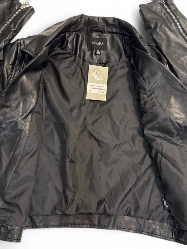 Zenana Virginia Black Vegan Leather Moto Jacket Size M NWT - Image 7