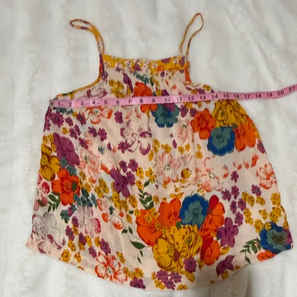Anthropologie Size Small Multi Floral Smocked Cami - Image 7