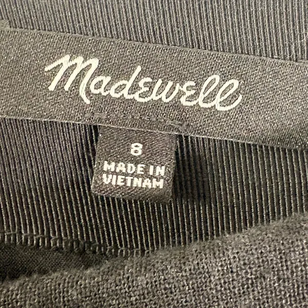 Madewell Black Wrap Button Front Midi Skirt Sz 8 - Image 4