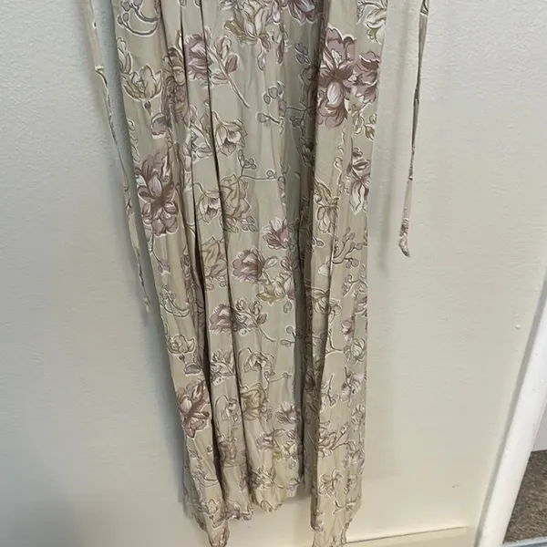 Vintage Next Left 90s Floral Beige Maxi Dress Chic Whimsygoth Fairy - Image 4