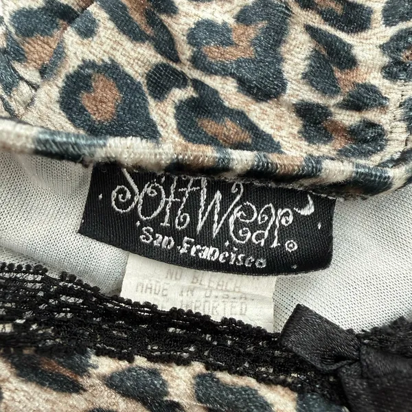 Vintage Tank Women's Large Velvet Animal LipService Sexy Schoolgirl Y2K Babydoll - Image 3