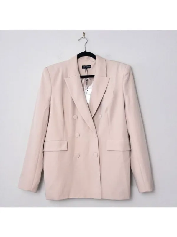 NWT Generation Love Arielle Crepe Blazer XXL Latte Double Breasted - Image 5