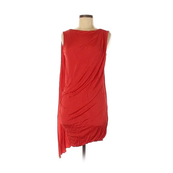 2011 VERSACE for H&M Grecian Red Shift Toga Dress With Cape - US 6 - Image 2