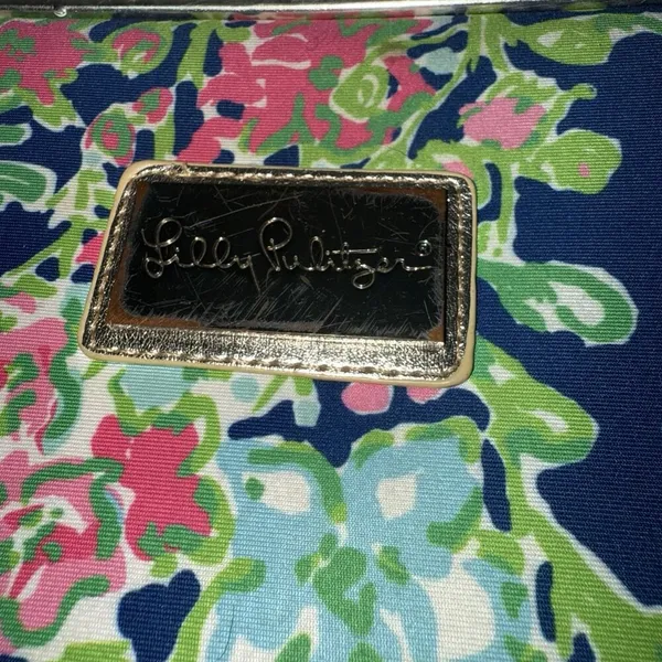 Lilly Pulitzer Ipad Notebook Tablet Neoprene Case Padded 13X9.5" Blue Floral Zip - Image 2
