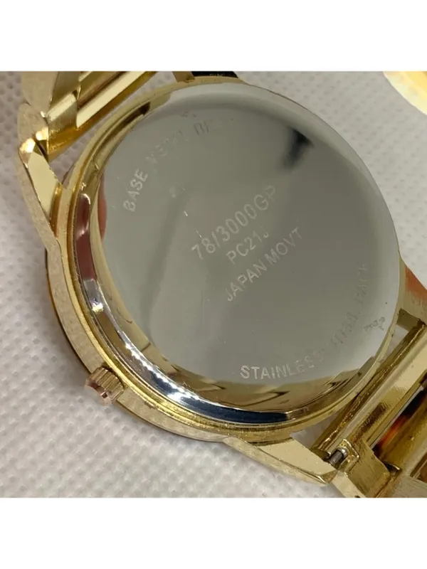 Gold tone tortoiseshell style women watch 38mm quartz analog up to 7.5” running - Image 5