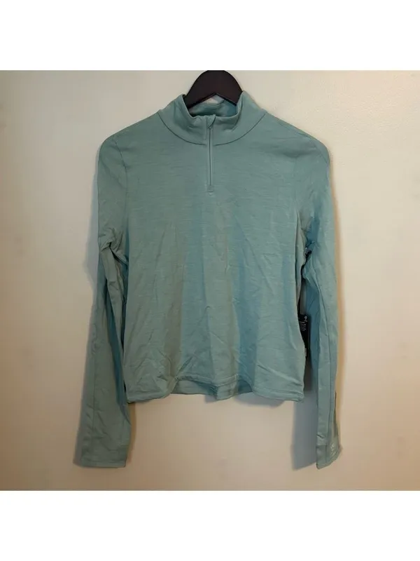 Allbirds Quarter Zip Pullover Natural Run Mid Layer Green Hush Athleisure Casual - Image 2