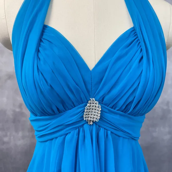 Vintage Mike Benet Formals Dress Womens Size 10 Halter Flowy Chiffon Glam Prom - Image 4