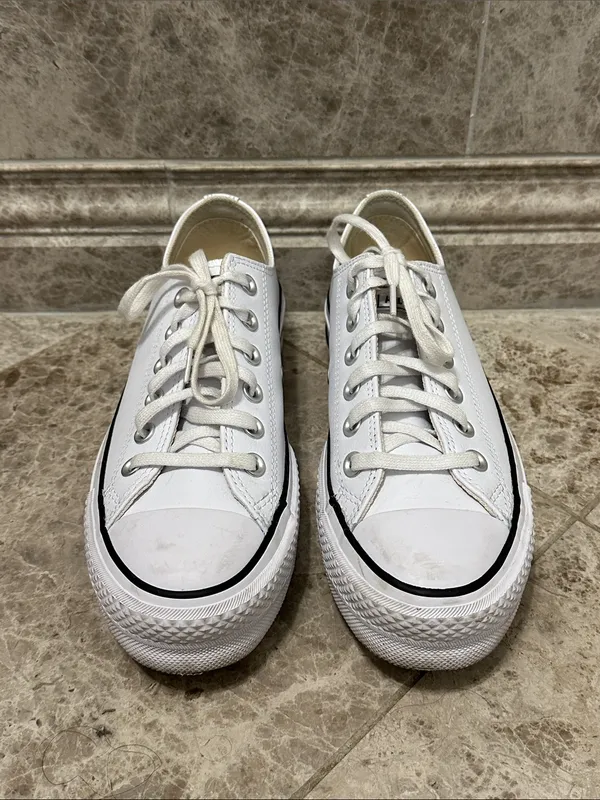 Converse Chuck Taylor All Star Leather Platform Sneaker White Size 7.5 - Image 3