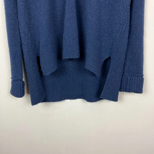 J. Crew V-Neck Sweater In‎ Yarn Womens Medium Navy Blue Merino Wool Alpaca Knit - Image 5