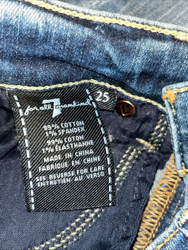 7 for all mankind Classic Blue Straight-Leg Jeans - Image 6