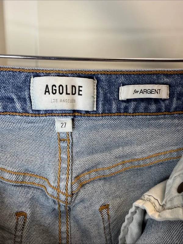 Agolde High Rise Stovepipe Denim Jeans 27” Waist - Image 4