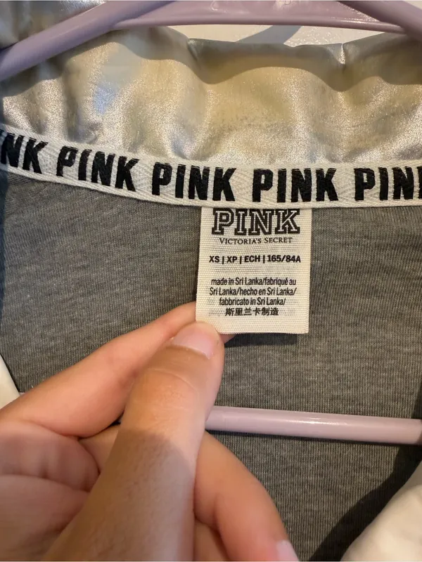 Victoria’s Secret PINK Silver White Coach Jacket XS Y2K Windbreaker - Image 3