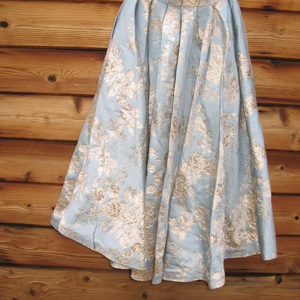 MAC DUGGAL 20726 Light Blue Strapless Brocade Midi Dress with Pockets Size 2 - Image 16
